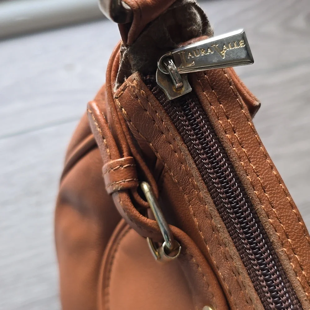 Laura Valle Tan Shoulder Bag Spain Vintage Style Leather Western Costal Cowgirl - Picture 6 of 14